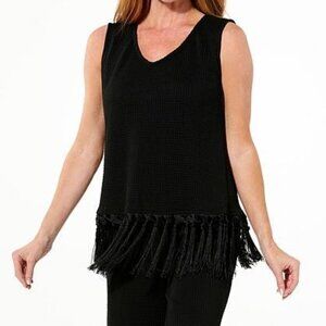 Knotted Fringe Hem Top (NWOT)